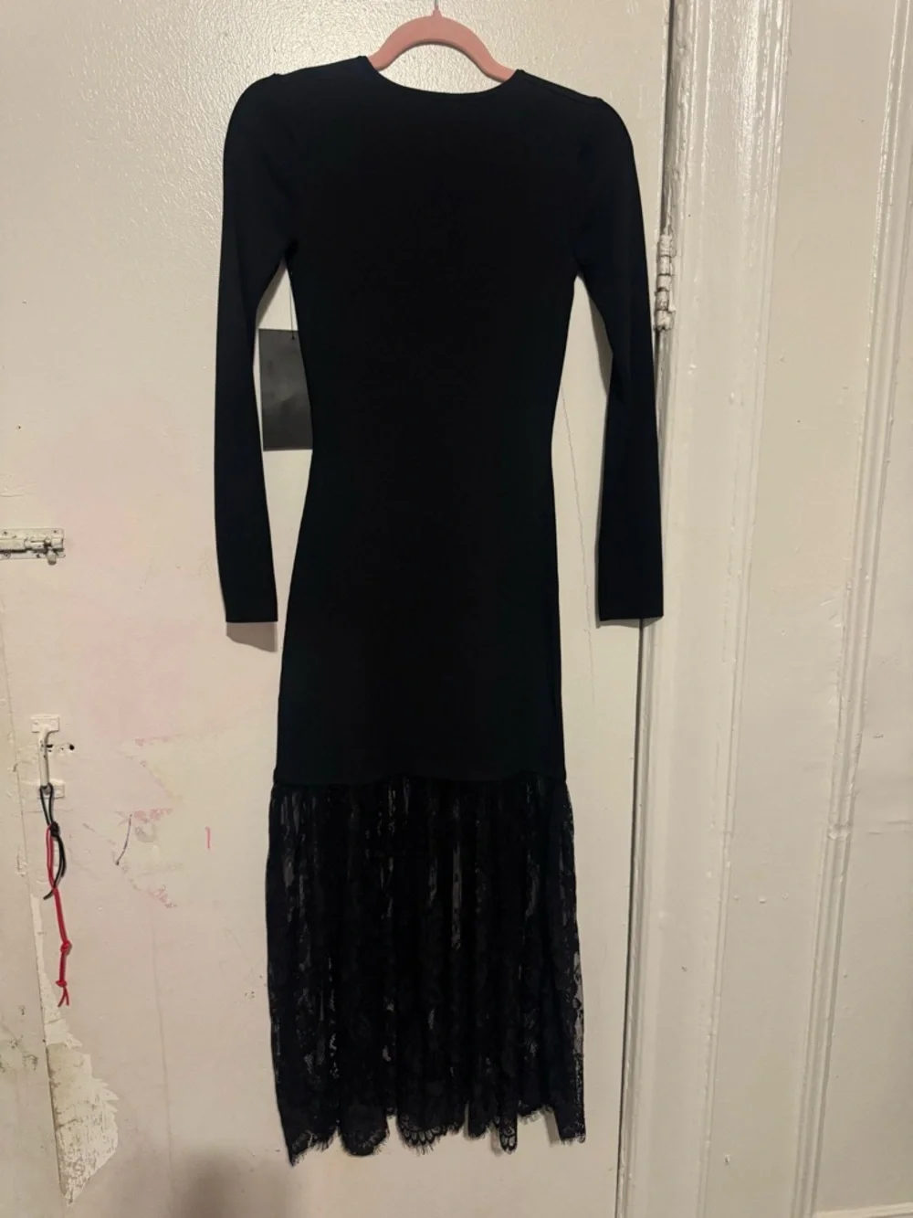 NWOT HYACINTH HOUSE TUCKERNUCK $178 Black Knit Giavanna Lace Maxi Dress XXS - Picture 13 of 13